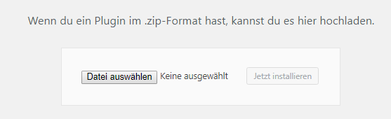 WordPress Plugins vom Rechner hochladen