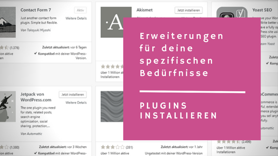 Plugins installieren – WordPress-Erweiterungen für deine speziellen Bedürfnisse