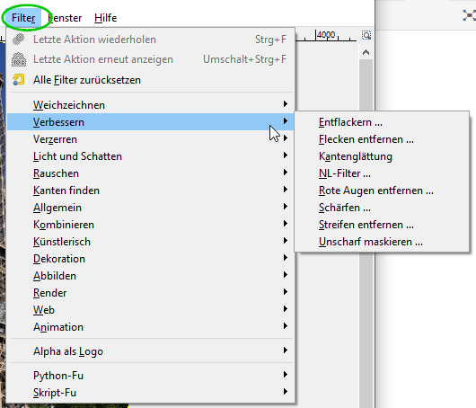 Filter in GIMP verwenden