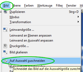 Bilder mit GIMP zuschneiden