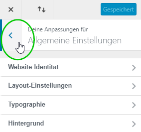 zurück zu den übergeordneten Einstellungen
